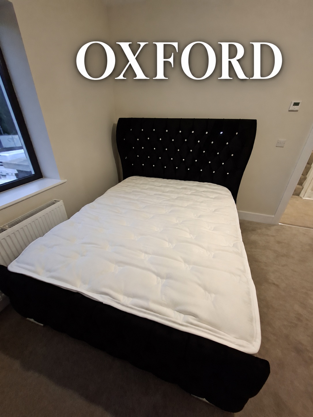 Oxford Wingback Bed — black
