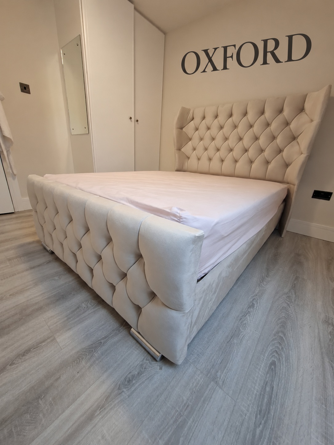 Oxford Wingback Bed — cream