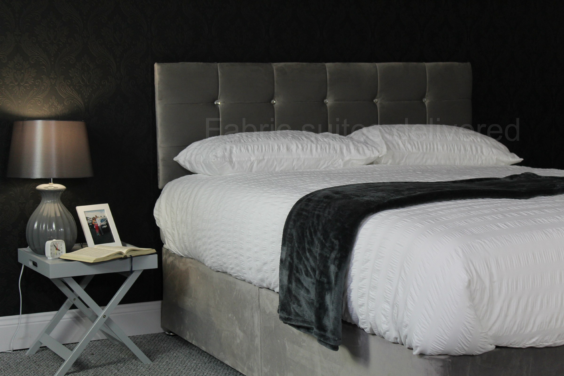 Strong Split Divan Bed — Grey Plush