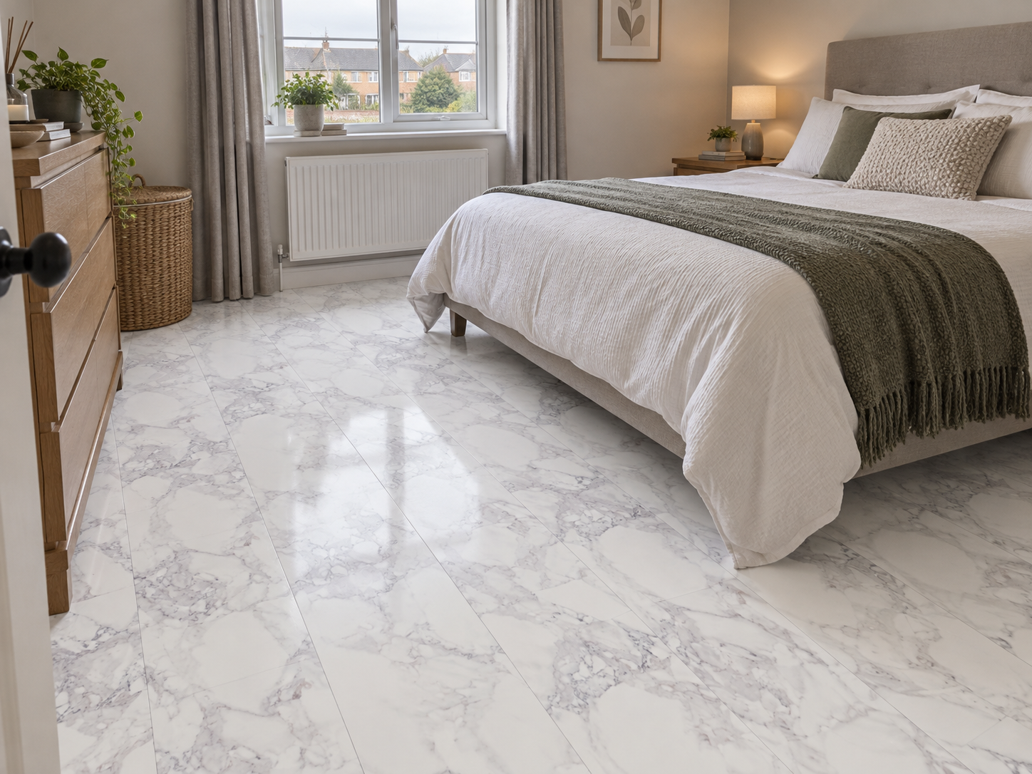 Arctic White — 8mm Tile-Effect Laminate — Aqualine XPT 8WP