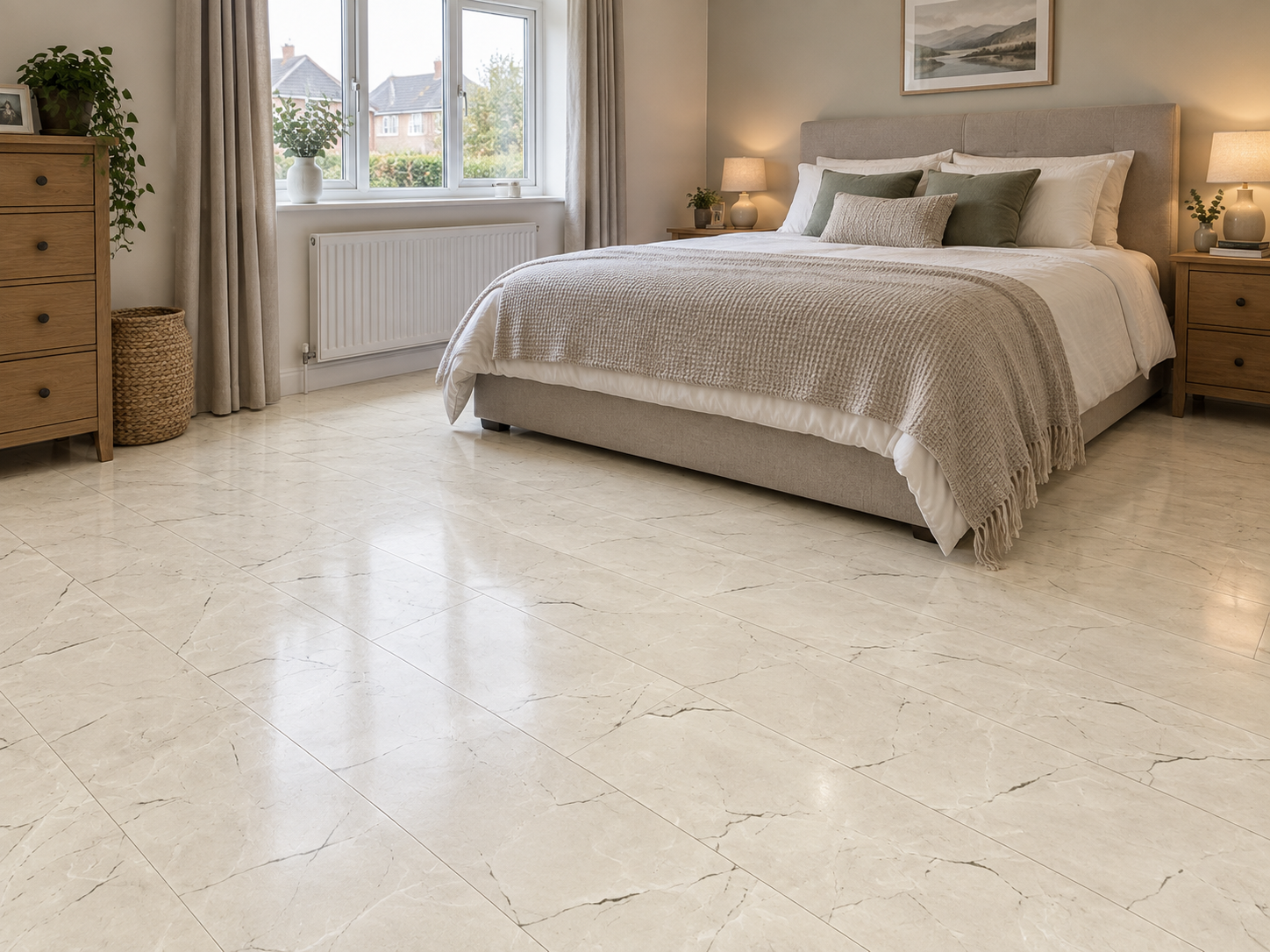 Venice Cream — 8mm Tile-Effect Laminate — Aqualine XPT 8WP