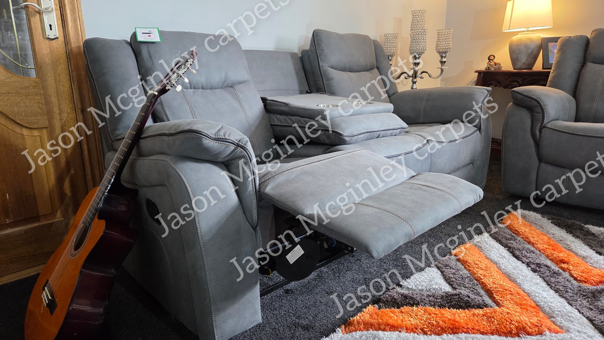 Mica Reclining Sofa — grey