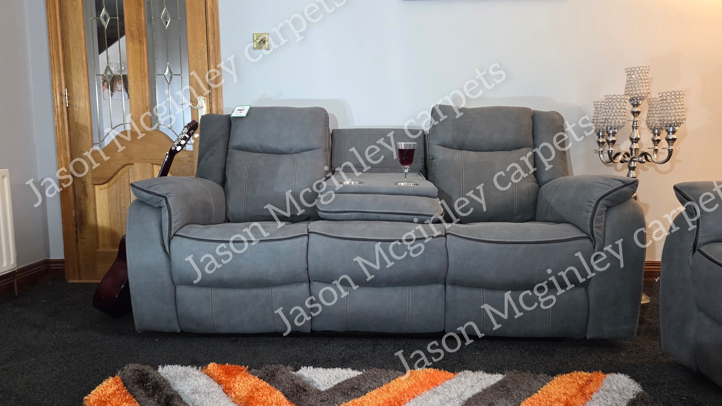 Mica Reclining Sofa — grey