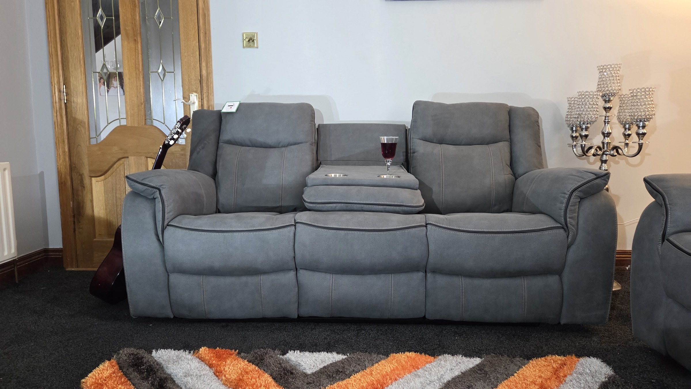 Mica Reclining Sofa — grey