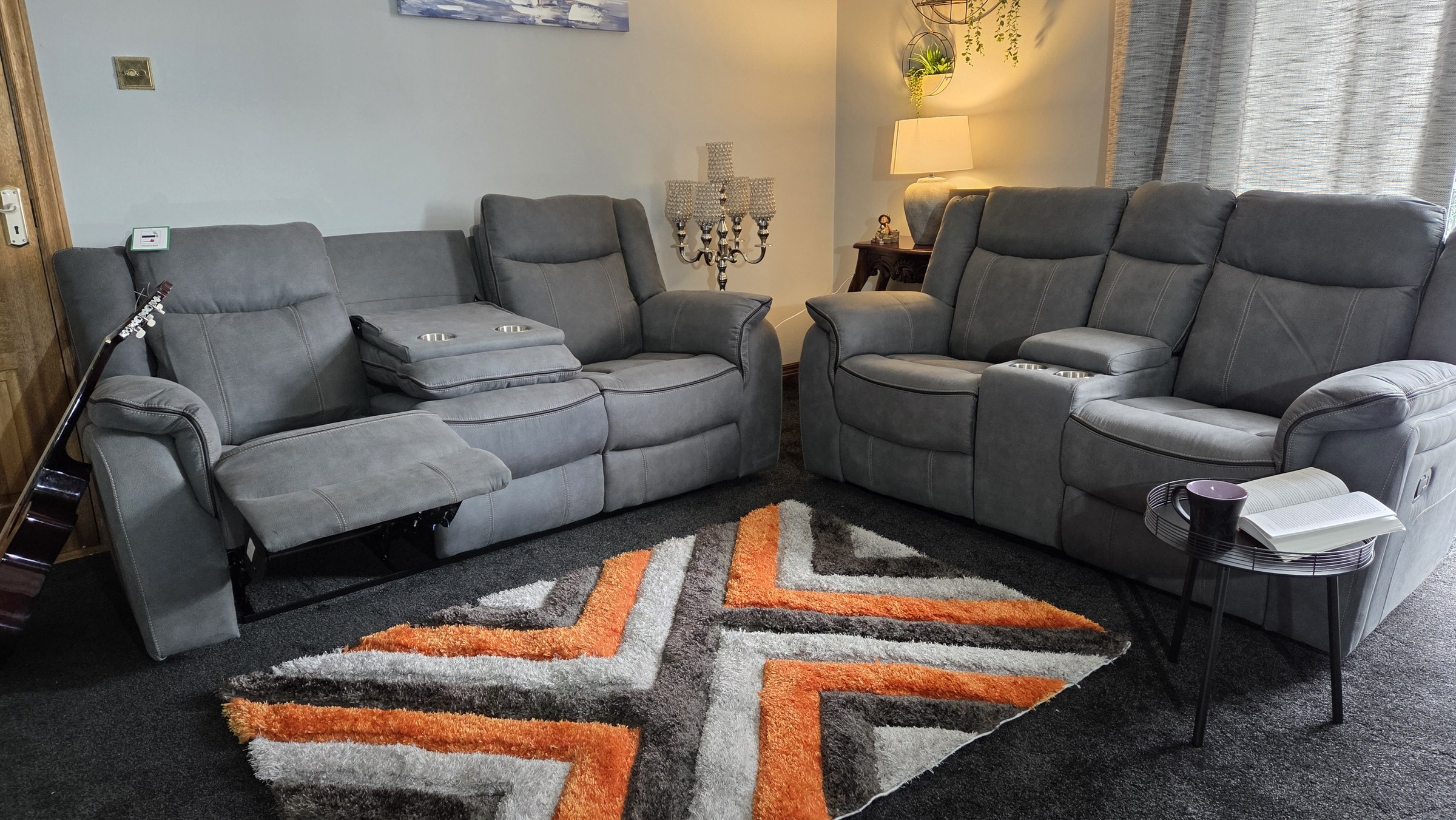 Mica Reclining Sofa — grey
