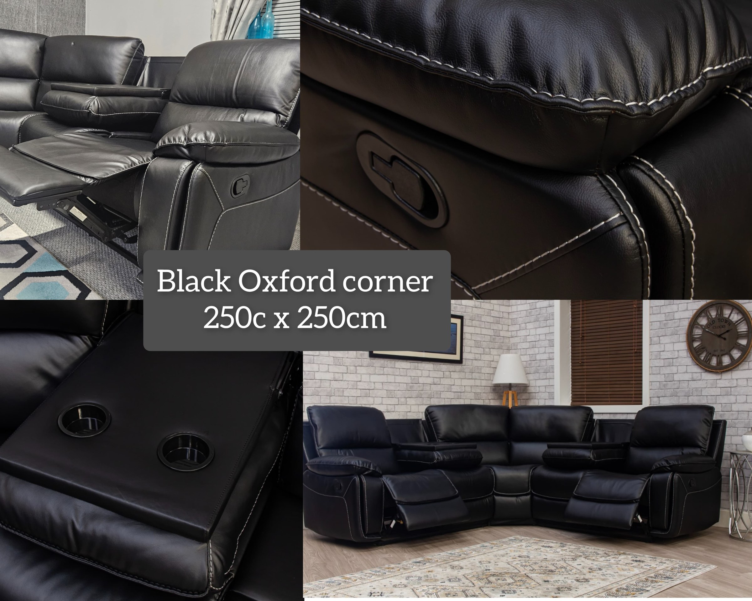 Oxford Corner Sofa — black