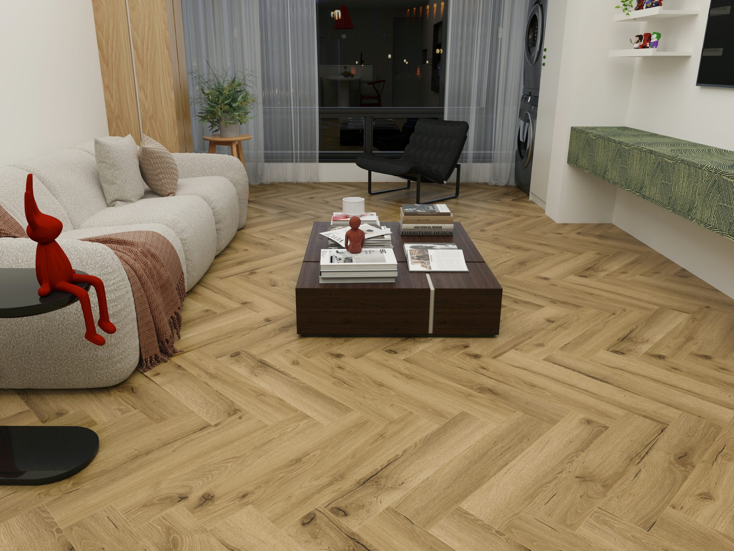 Mediterranean Oak — 5.5mm SPC Herringbone — mediterranean-oak