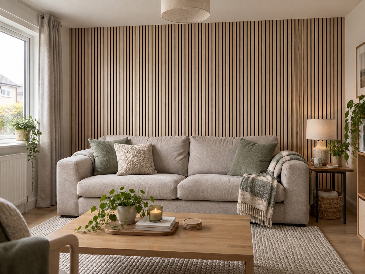 Slatted Acoustic Wall Panel — oak